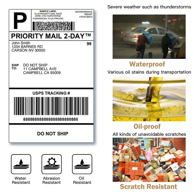 Phomemo A6 Size 4x6'' Shipping Labels FanFold Paper 241BT 246S D520 DYMO 4XL Zebra Munbyn for LOGO Barcode 2