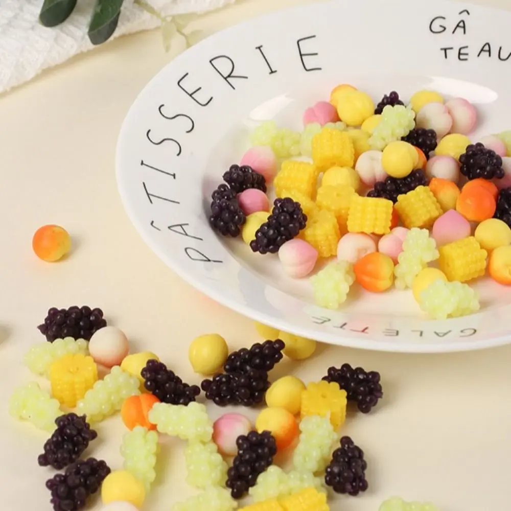 Miniature Grapes Squeeze Sensory Toys Fidget Toy Corn Squeeze Peach Toy Mini Pretend Play Simulation Kitchen Toy Kitchen Toys