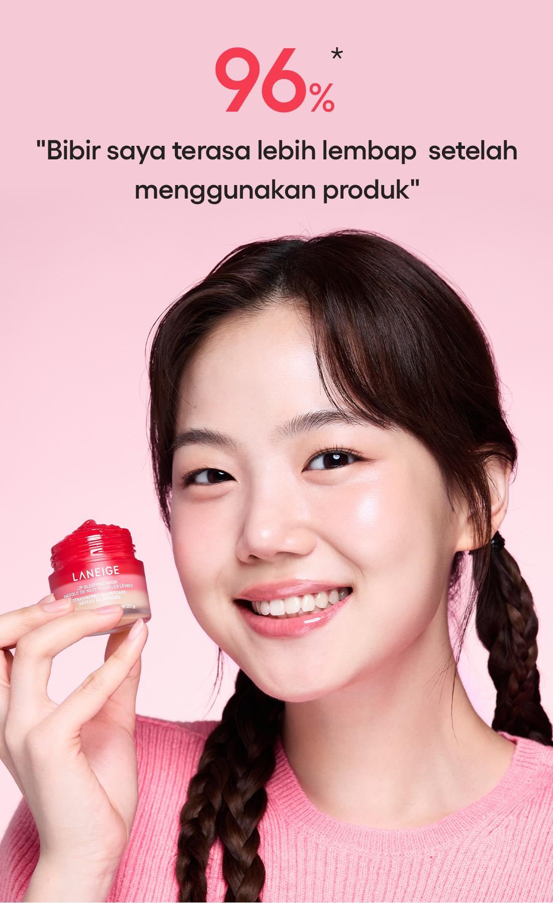 LANEIGE Lip Sleeping Mask Strawberry Shortcake 20g - Masker Bibir Malam, Melembapkan Bibir Kering & Pecah-pecah, Pelembap Bibir