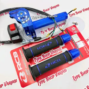 Paket 3in1 Gas Spontan Acerbis V2 Full CNC 1 Kabel + Handgrip RCB HG55 Original + Jalu Stang Cnc Universal Motorcycle
