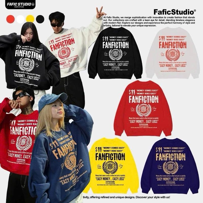 Áo sweater Hình in EASY FAFIC Studio Nam Menswear hình in có túi chất nỉ bông 380gsm dáng rộng boxy