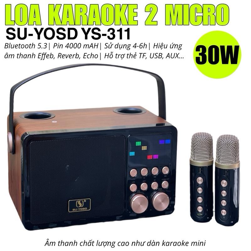 Loa Karaoke SU YOSD YS 311 Kèm Micro Không Dây Chống Hú UHF, Âm Thanh Chất Lượng Như Giàn Karaoke Mini