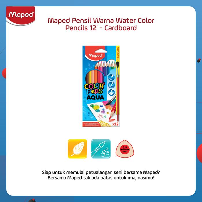 Gambar Maped Pensil Warna Water Color Pencils 12' - Cardboard - Spesifikasi dari Maped Store Kota Administrasi Jakarta Timur Tokopedia
