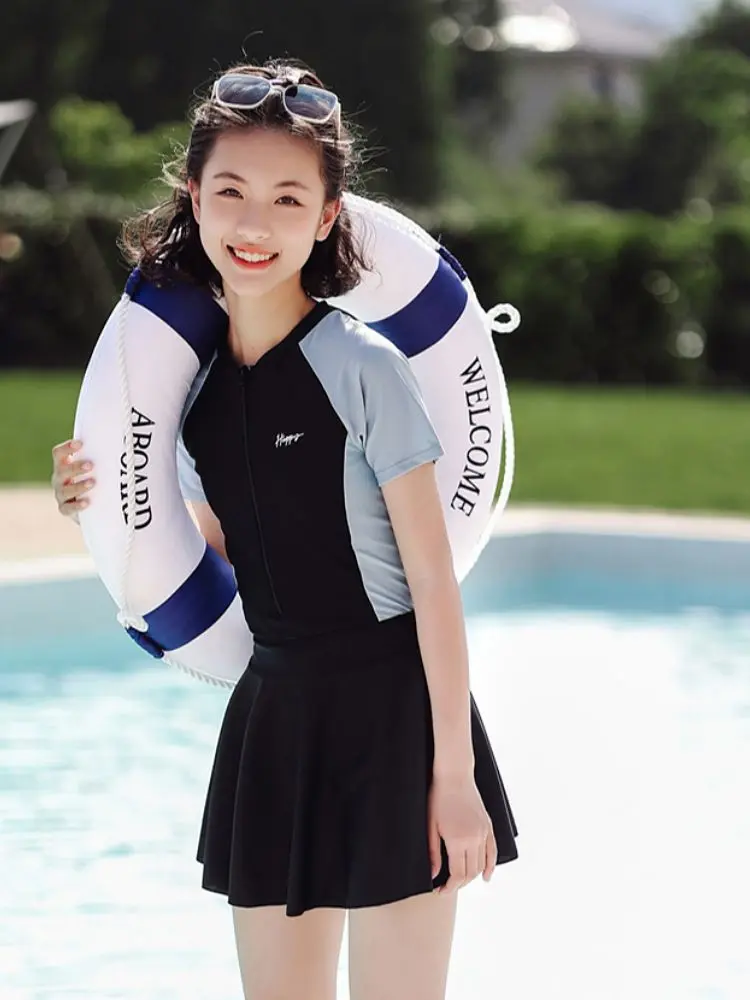 Đồ Bơi Một Mảnh Cho Nữ, Phong Cách Phương Tây Mới 2024, Đồ Bơi Bảo Thủ Cho Trẻ Em Trung Và Lớn, Học Sinh Trung Học Cơ Sở, Thích Hợp Cho Bé Gái, Đồ Bơi Nữ