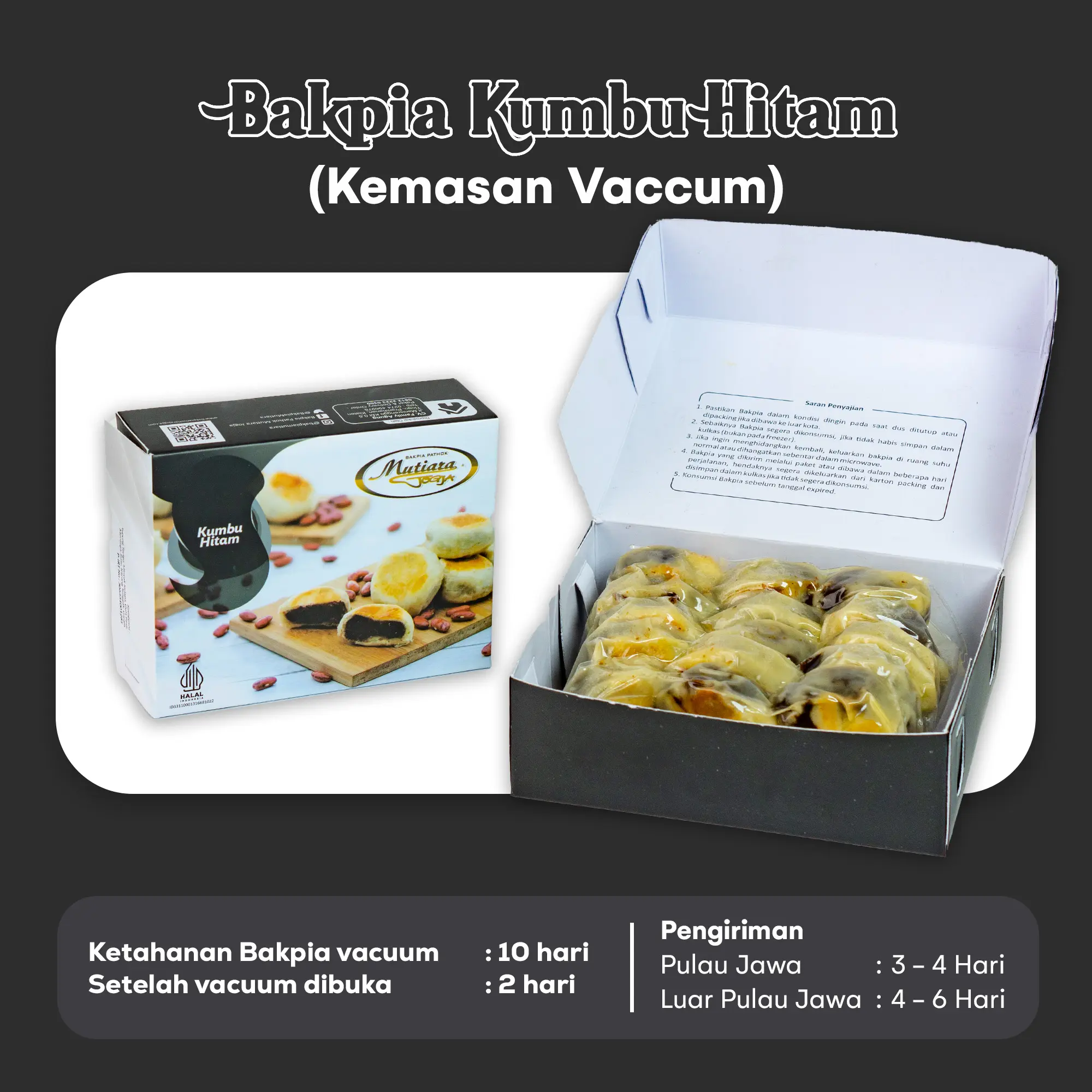 [PO VAKUM] - Bakpia Pathok Mutiara Jogja kemasan vakum - Cemilan & Roti Pastri