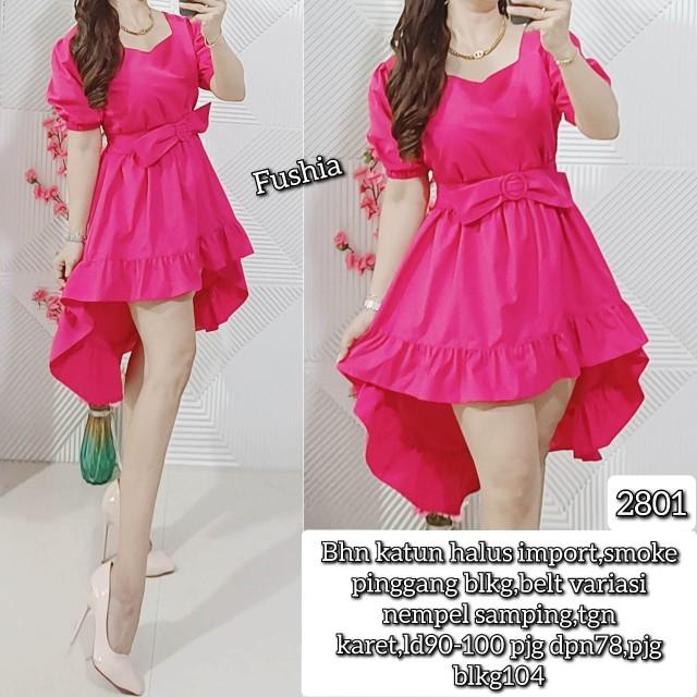 Product Introduction of 2801 - Dress bhn Katun halus import, smoke pinggang blkg, BELT Variasi 16