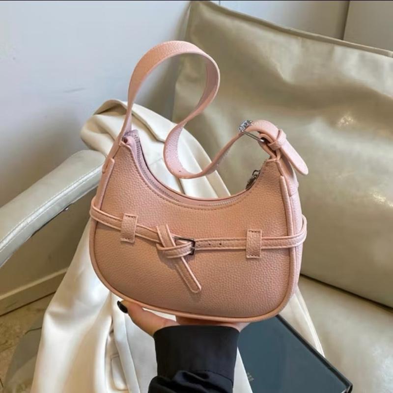 Túi Nách Nữ 2025 Phong Cách Mới Họa Tiết Lưỡi Liềm Túi Màu Trơn dập vân size 20cm da pu