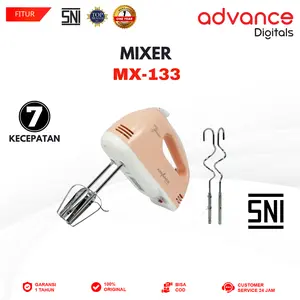 【COD】Advance MX-133 Electric Whisk Blender Mixer Pengaduk Adonan Kue Mixer Roti 7 Speed Garansi Resmi 1 Tahun