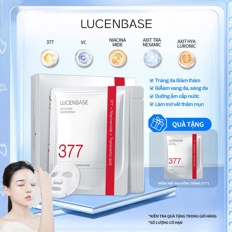 [COD]1 Hộp 10 Miếng Mặt Nạ Giấy Chăm Sóc Da Làm Sáng LUCENBASE 377 Nuôi Dưỡng Và Dưỡng Ẩm 25ml / miếng