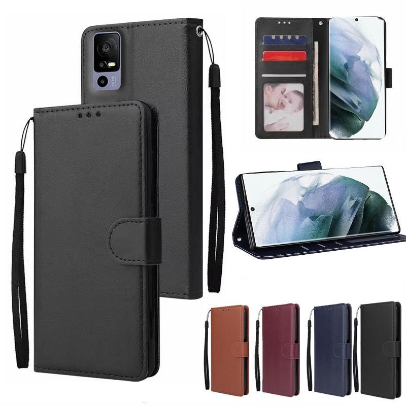 Leather Casing Kulit untuk Sharp Aquos V6 5G Flip PU Dompet Keranjang Slot Siaga Menutupi Kasus Ponsel 0