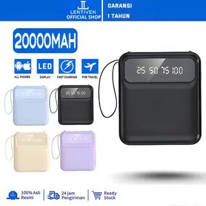 LENTIVEN Powerbank 20000MAH Mini Fast Charging Dengan 4 Kabel Data BH498