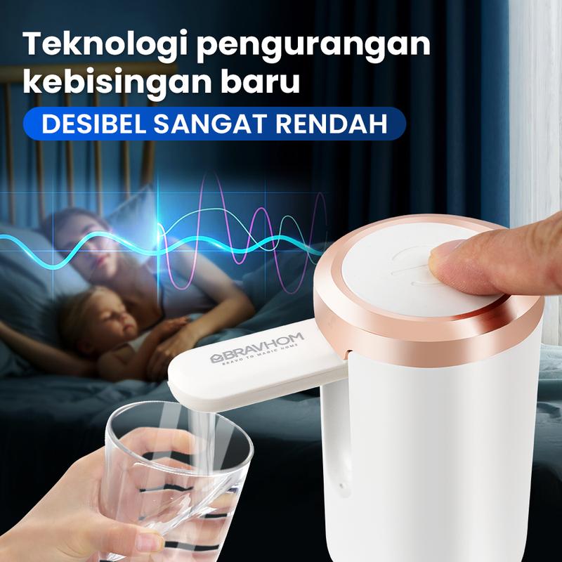 (COD)Bravhom Pompa Galon Electric Dapat Dilipat USB Dispenser Portable Galon Air Elektrik 7