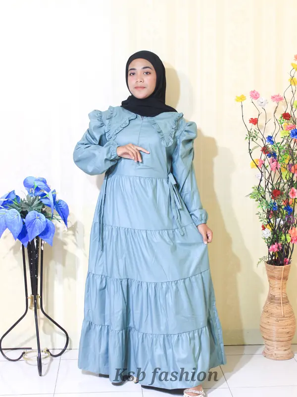 New gamis toyobo resleting depan bawah mayung undak 2
