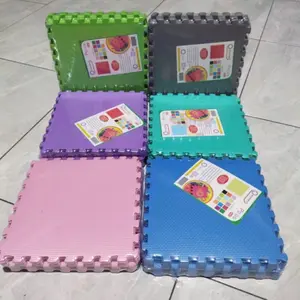 EVAMAT Matras Puzzle Ukuran 25x25 cm tebal 0,5 cm isi 10 pcs / Alas bermain anak / playmat bebas bpa tidak bebas bpa biru tua matras  puzzle tidak hijau toska mainan  edukasi