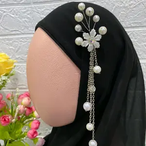 Bros hijab juntai mutiara bunga 1 permata
