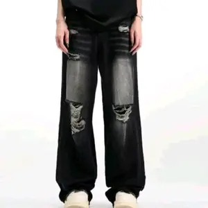 CELANA HIGHWAIST JEANS WANITA BEGGY LOSSE SOBEK Cewek