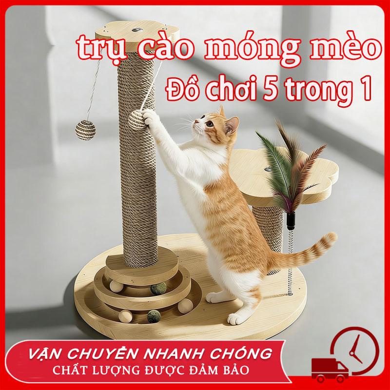 Đồ chơi mèo trụ cào mèo, bền và chống xước, năm chức năng chơi giúp mèo vui vẻ giải trí