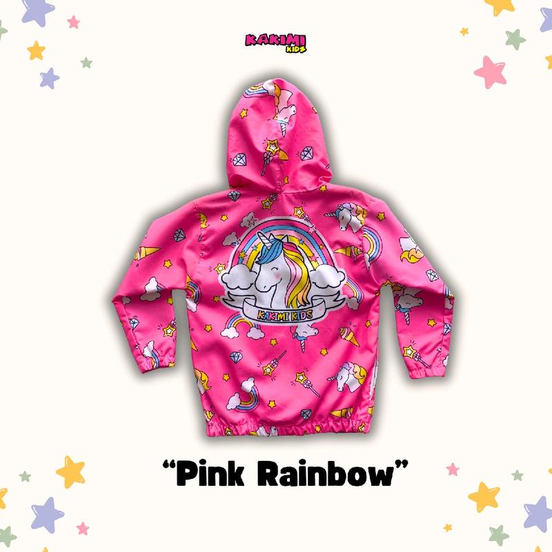 JAKET PARASUT ANAK "PINK RAINBOW" FULL PRINTING Santai 1