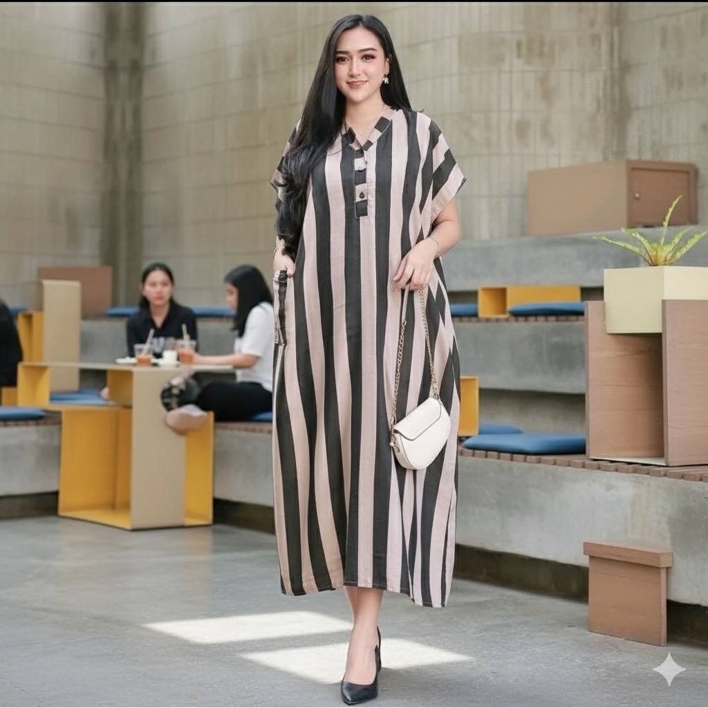 Daster Yuriko Dress Baju Wanita Santai Kancing Depan Busui Ld 130cm Pb 115cm Bahan Rayon Adem Bumil Pendek Panjang Tidur Motif Elegan Ibu Nyaman Menyusui
