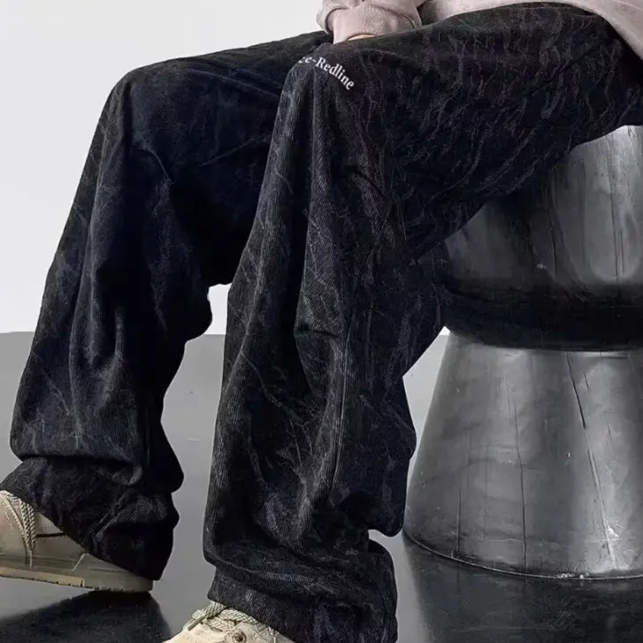 Quần Nam, Thiết Kế Graffiti Mùa Hè, Thời Trang, Cá Tính, Quần Thường Ngày Màu Trơn Quần Ống Rộng Menswear Pants 6