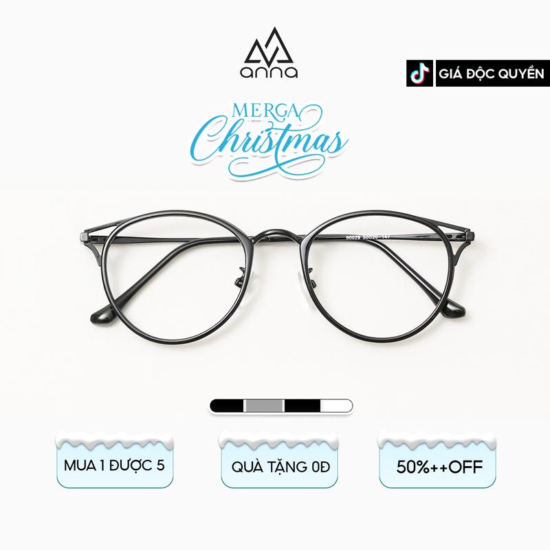 Gọng kính ANNA cao cấp dáng tai mèo quốc dân nhựa mix kim loại 90029