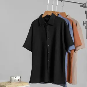 BYBLANK Fukuoka Kemeja Knit Lengan Pendek - Kemeja Premium Pria Bahan Knit