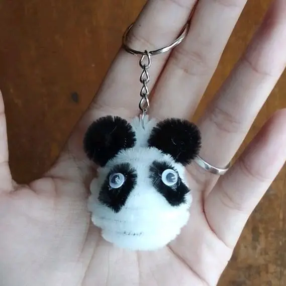 Gantungan Kawat Bulu Bentuk Panda Lucu