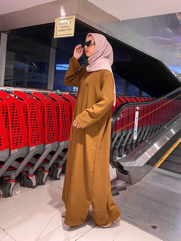 Tansstore - Baju  Maxi  Wanita Semi Abaya 2025 - Long Daily Dress - Casual Simple Muslim Gamis Dewasa Remaja 1