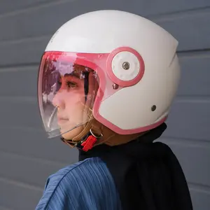 Rsix Verona Helm Half Face terbaru Kekinian Helm Estetik Cewe Cowo keren Dewasa Trendy Kaca Warna SNI