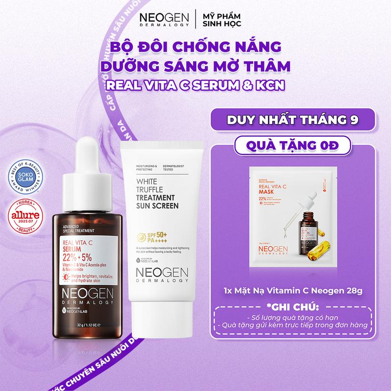 Bộ Đôi Bảo Vệ Kép - Kem Chống Nắng & Serum Vitamin C 22% SAP Neogen Dermalogy