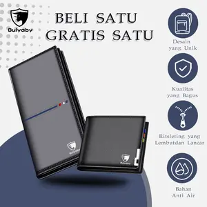 Bulyaby Beg Kulit untuk Lelaki Gaya PUT dengan Petak Tersembunyi dan Slot Foto Disertai Klip Wang Dompet Polo Porter Penghantaran 24 Jam