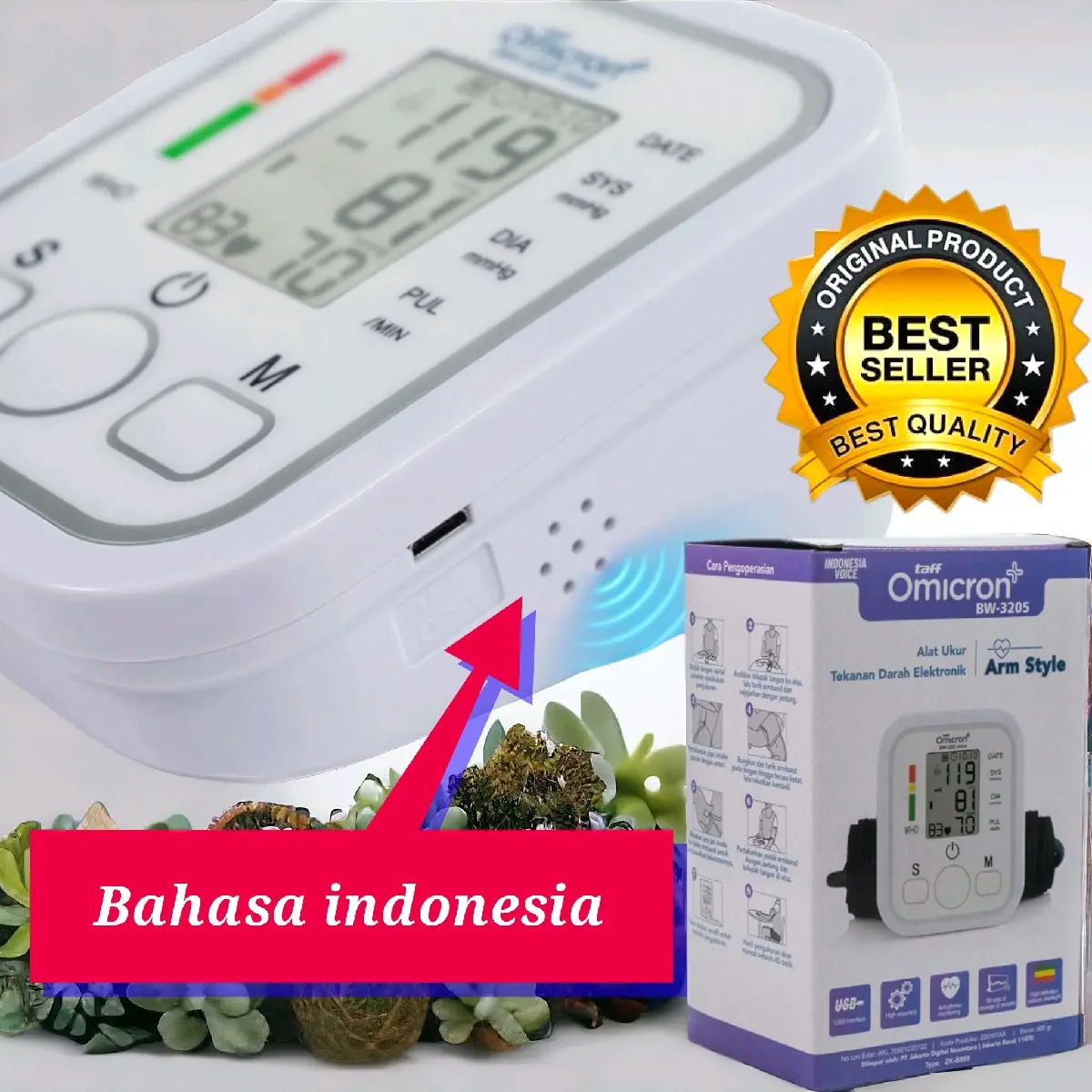 Tensi Digital Original Dengan Suara Layar Pengukur BW-3205