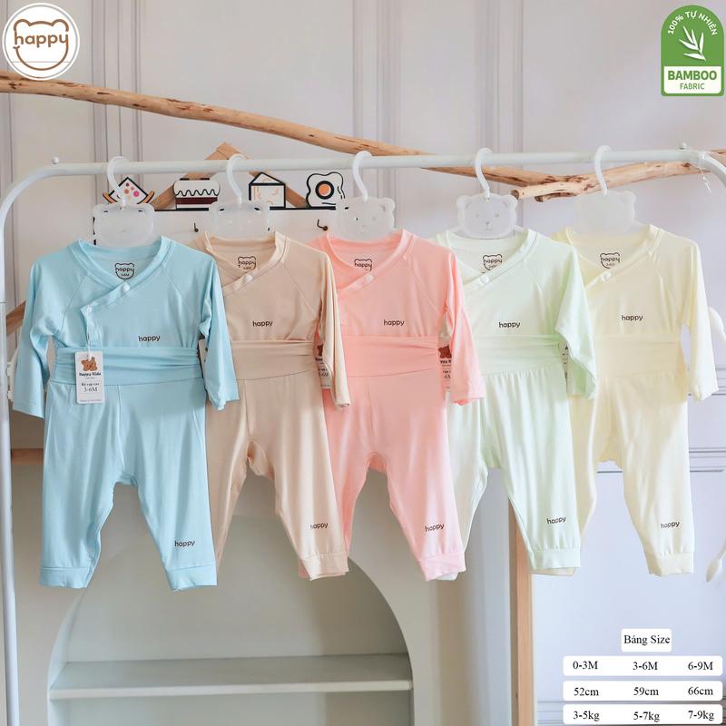 Bộ Dài Sơ Sinh- Quần Cạp Cao cho bé từ 0-9 tháng- chất liệu Petit Bamboo co dãn thấm hút tốt #43