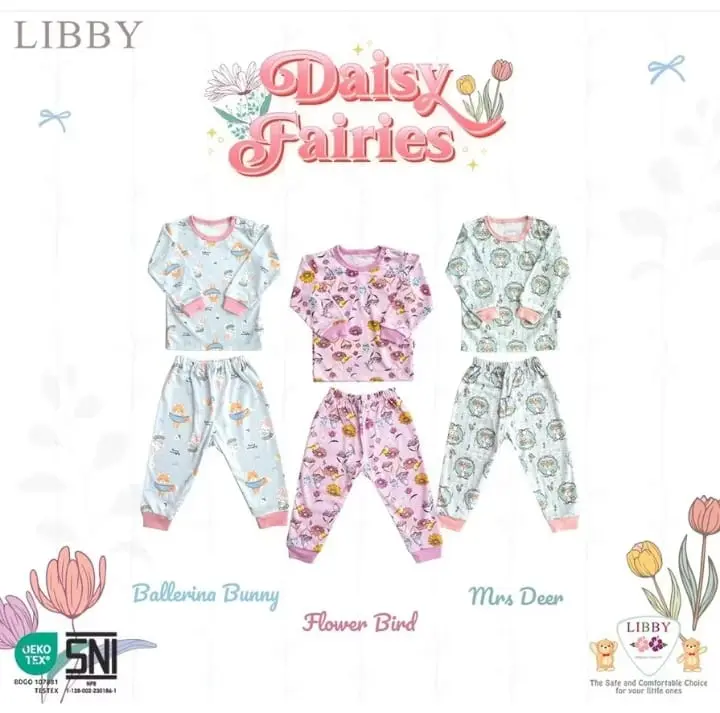 Promo LIBBY 3 Setelan Panjang NB, 3-6,S,M,L, 2L,XL, XXL Pakaian Bayi