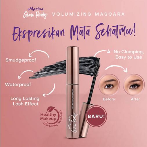 Gambar MARINA GLOW READY Volumizing Mascara - HITAM dari Linda Kosmetik_NEW Kota Palembang Tokopedia