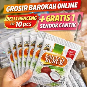 Putri Cinta 1 Renceng Santan Bubuk Gratis 1 Sendik Stainless cantik Terlaris Isi 10pcs Cocok untuk Masakan dan Minuman Instan Bahan Serbuk