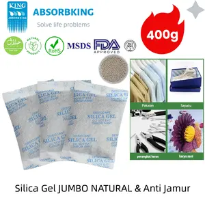 Silica Gel JUMBO NATURAL / ALAMI 400g Penyerap Kelembaban Makanan / Anti Jamur / Pengawet Makanan / Silica Makanan Lemari Baju Kamera Tas Sepatu Perhiasan - 400 Gram