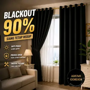 Arumi Gorden Hotel Blackout Import Polos Doff  Anti Panas Privasi Aman Tidak Tembus Pandang Bahan Tebal Lembut Mudah Diatur