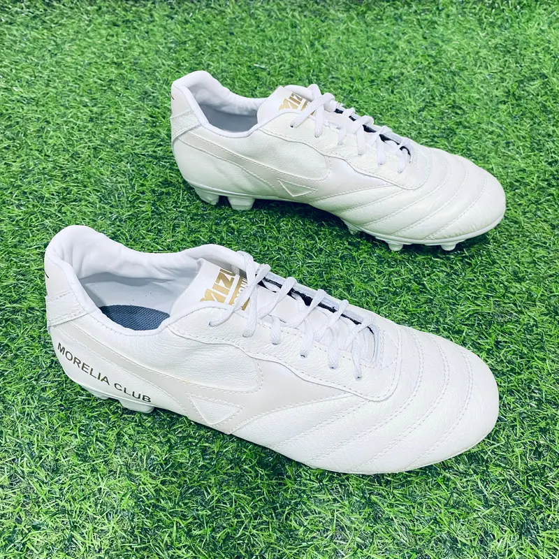 Sepatu MZN Sepatu bola kulit asli sol KDH size 39-43 putih strip putih 2