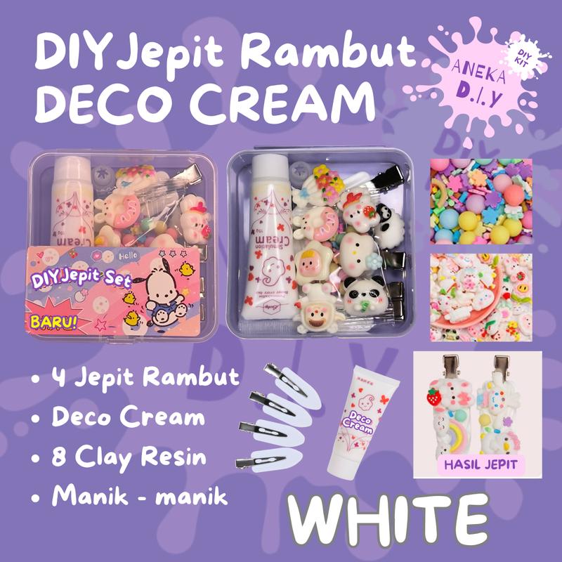 DIY Set Jepit Rambut Deco Cream Kartun Anak Lucu Handmade Buatan Tangan Aksesoris Rambut Klip Jepit Anak Anak Perempuan 6