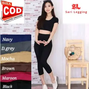 Legging Pendek 7/8 Bahan Licin/ Legging Lutut bahan adem / Legging Olahraga bahan Spandex Legging 3/4  Legging Murah Celana Wanita Outdoor Sport Premium Fit Nyaman Tebal Melar Lembut