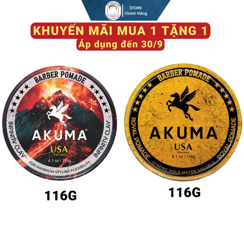 Sáp Vuốt Tóc Nam AKUMA INFINITY CLAY 56g, 116g - Sáp vuốt tóc HERO Hương Nước Hoa, gôm, xịt bồng bềnh - Độ Giữ Nếp Lên Đến 10h, Tặng Lược tạo kiểu
