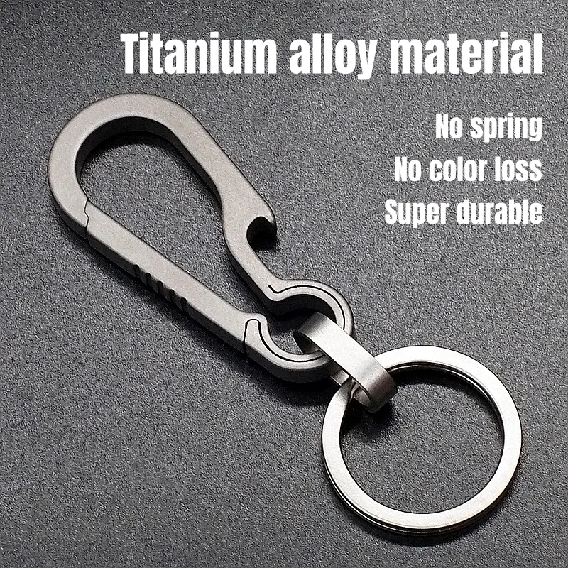 Móc chìa khóa ô tô làm bằng titan Dụng cụ mở nắp chai 2 trong 1 Siêu nhẹ Chống xước Chống mài mòn Không biến dạng Không có lò xo Phụ kiện chìa khóa Xe hơi Fob chìa khóa Ô tô Sành điệu Đơn giản Chỉ nặng 10g A014 Women Nữ 0