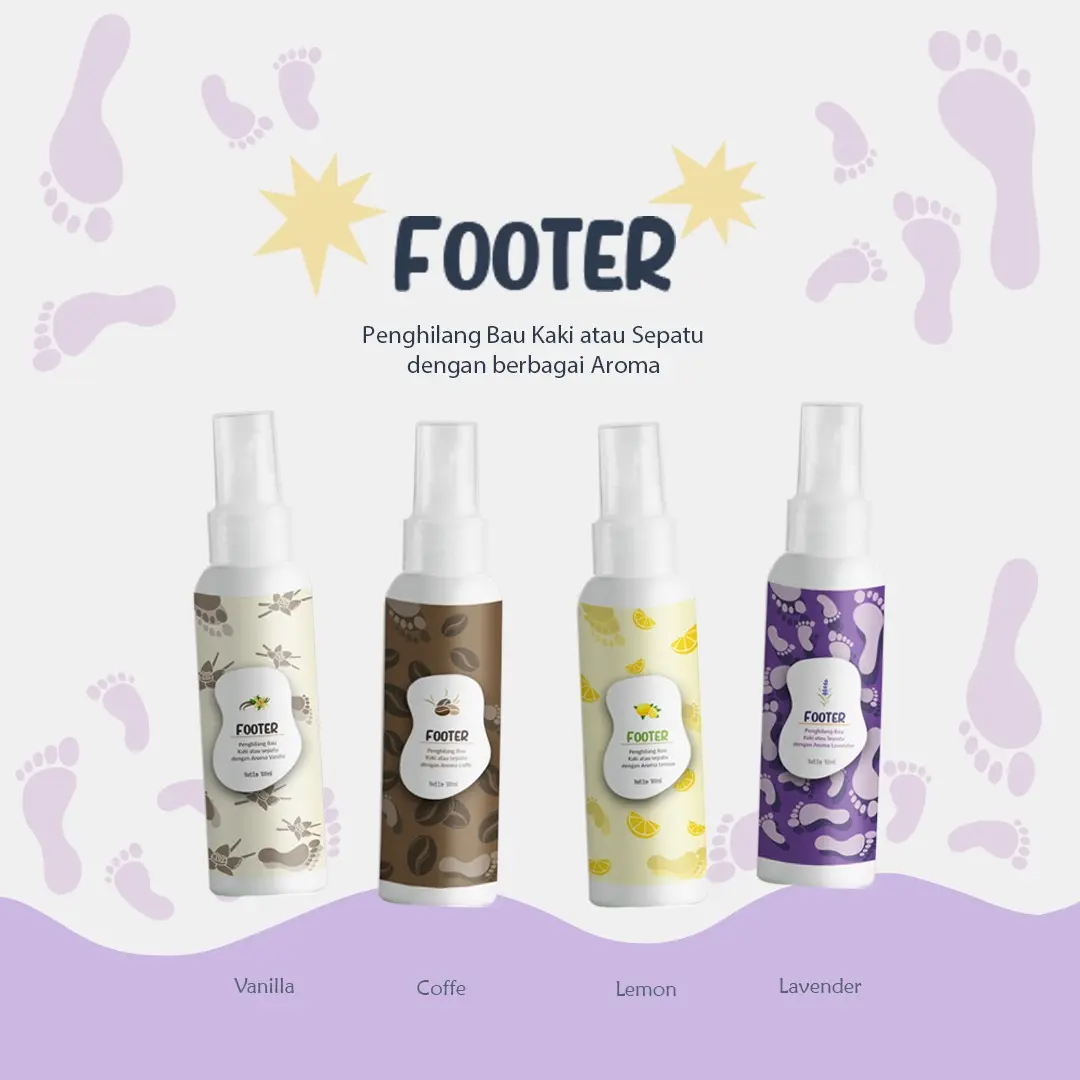 Penghilang Bau Sepatu & Kaki Anti Bakteri dan Anti Kusam, Cerah, Cooling - Footer