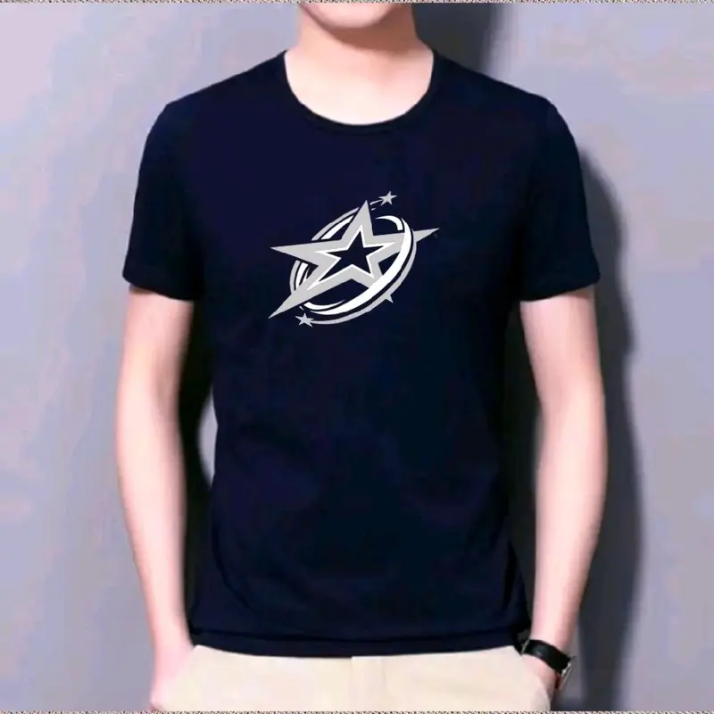 Kaos Oblong Dewasa Cowok Lengan Pendek Motif Bintang Bahan Katun Soft Adem & Nyaman. Sablon Digital Printing DTF 1