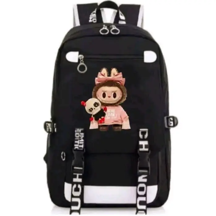 Ransel gendong labubu anak laki_laki wanita sd smp smk Backpack Sekolah Perempuan Hitam pria keren Fashion premium kuliah ringan stylist 2
