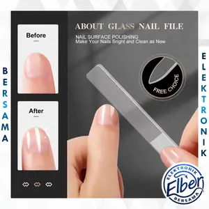 ELBER HL0621 Kikir Kuku Kaca Pengkilap Asahan Kuku Nail File Buffer Shiner Nano File Import Real Pict Y1757
