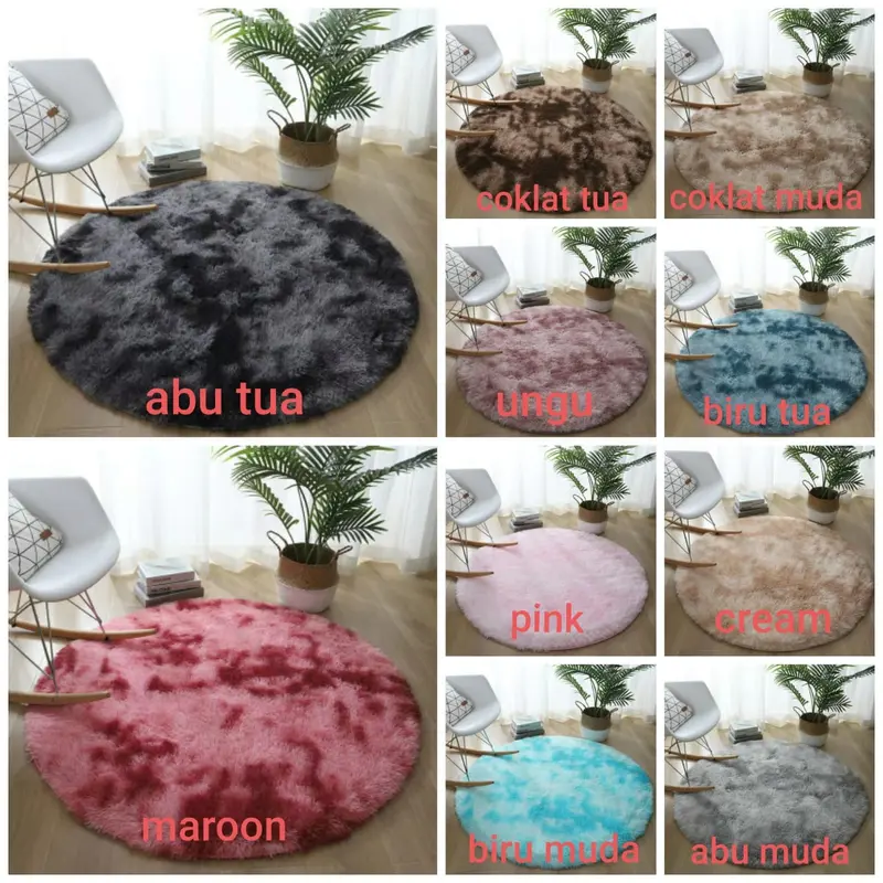 karpet ombre bulat karpet lantai 0