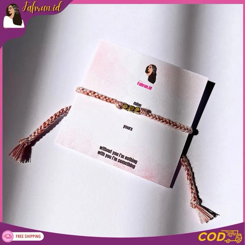 Gelang tali benang couple bracelet aesthetic bahan benang premium gelang kepang tali serut