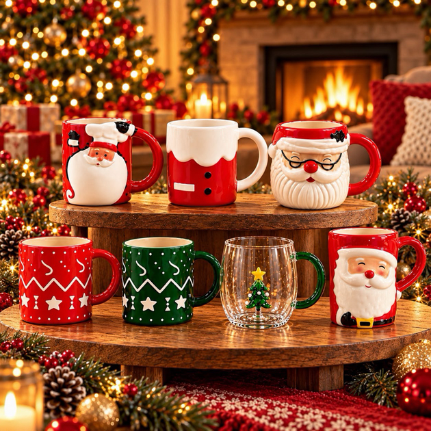 Canecas Natalinas Decoradas – 7 Modelos para Café, Chá e Presentes de Natal